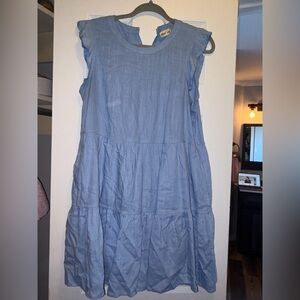 Blue Sleeveless Mini Dress